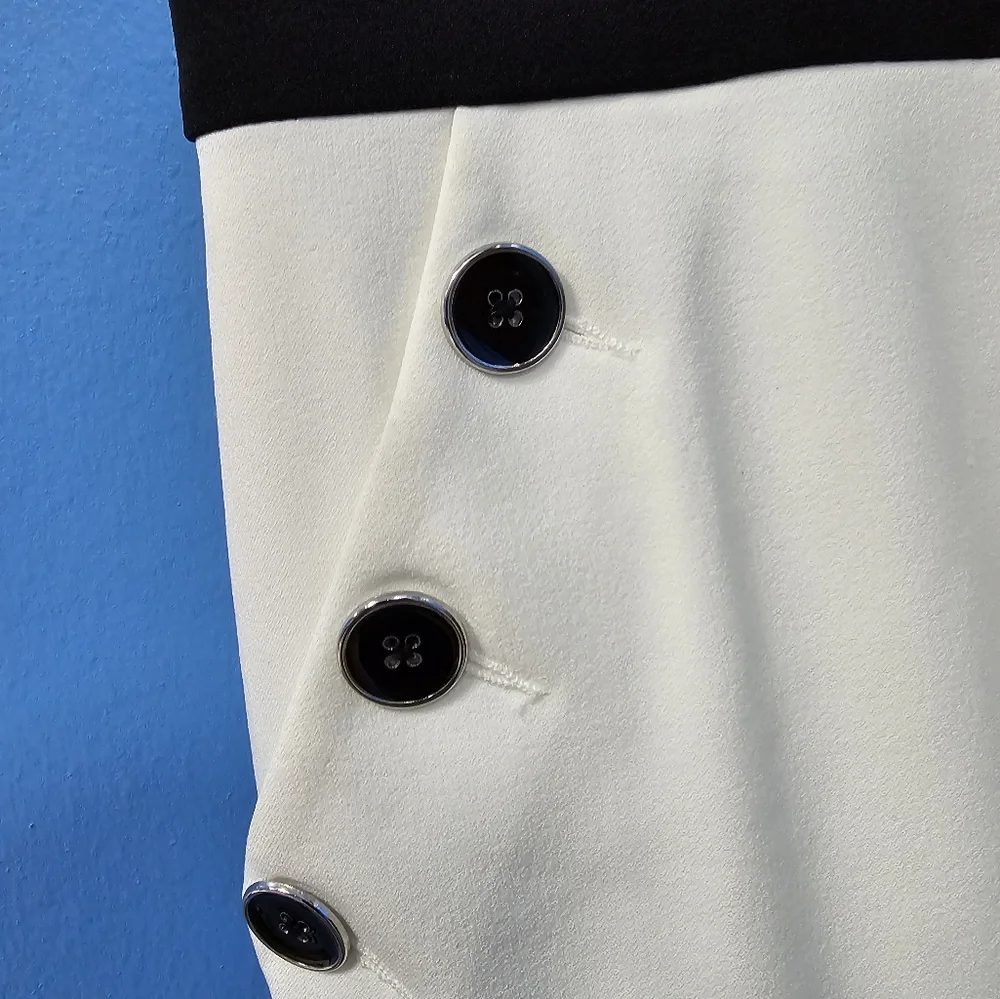 Maggy London Petites Short Dress Black and White - Picture 3 of 11